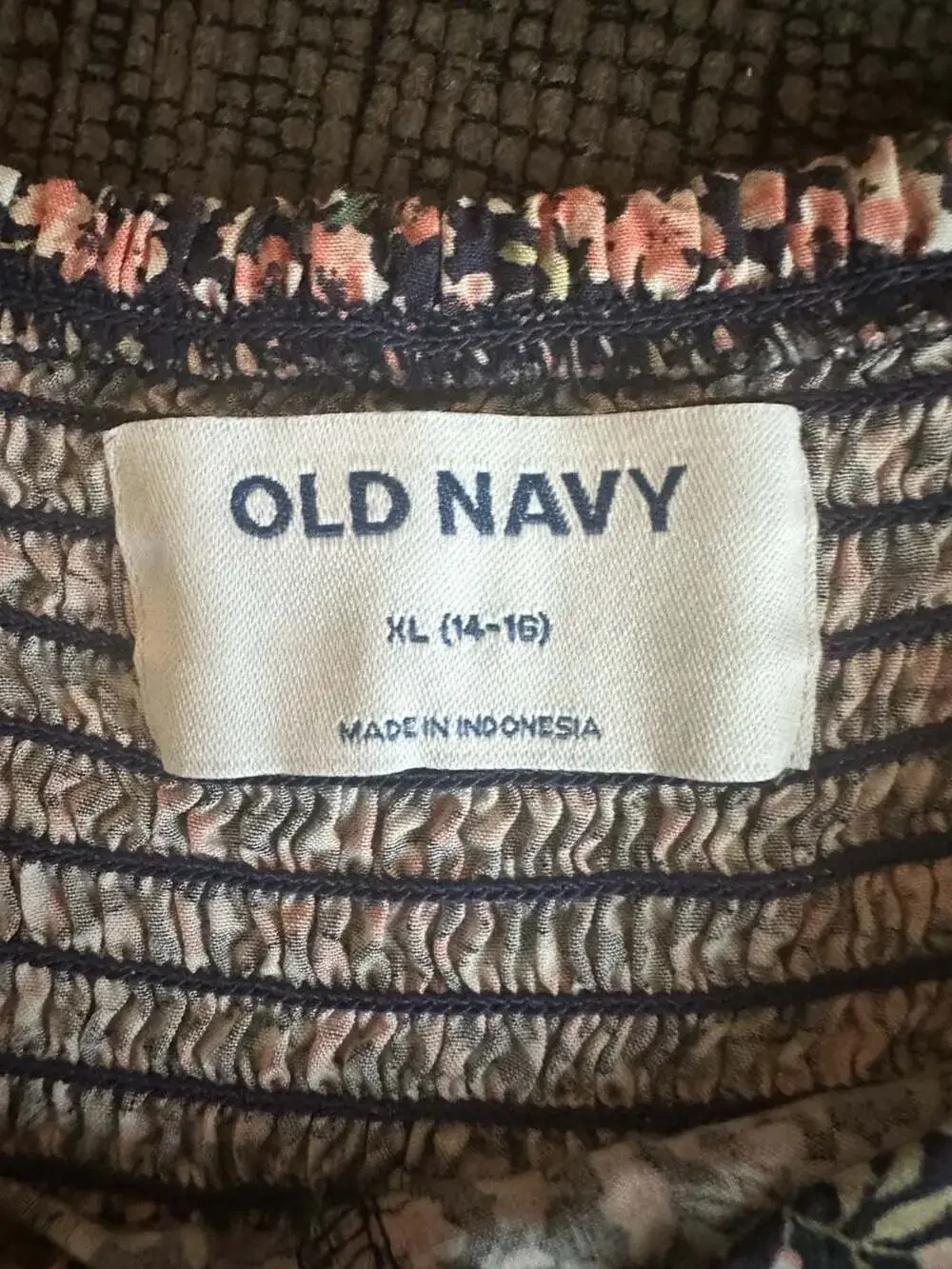 Girl’s Old Navy Floral Romper Size XL (14-16) Blue Pink Button Front Short Sleev